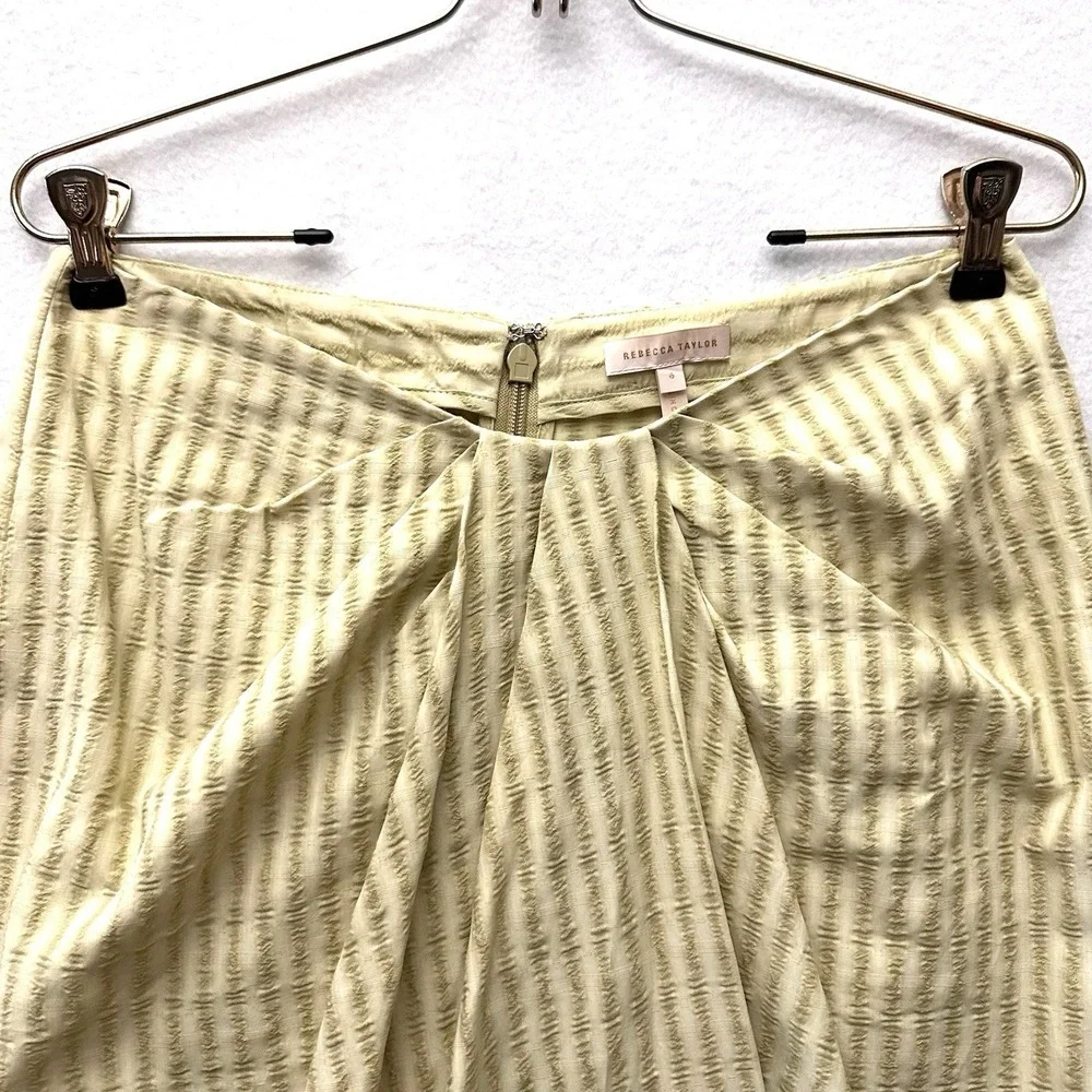 Rebecca‎ Taylor Sz 6 Faux Wrap Lightweight Skirt Dark And Light Green